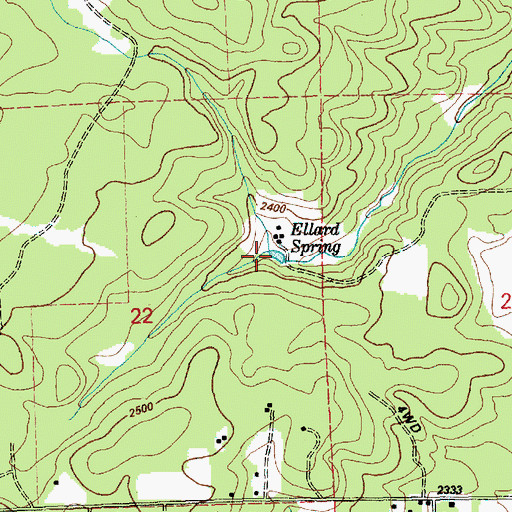 Topographic Map of Ellard Spring, WA