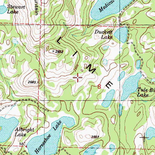 Topographic Map of Lime Belt, WA