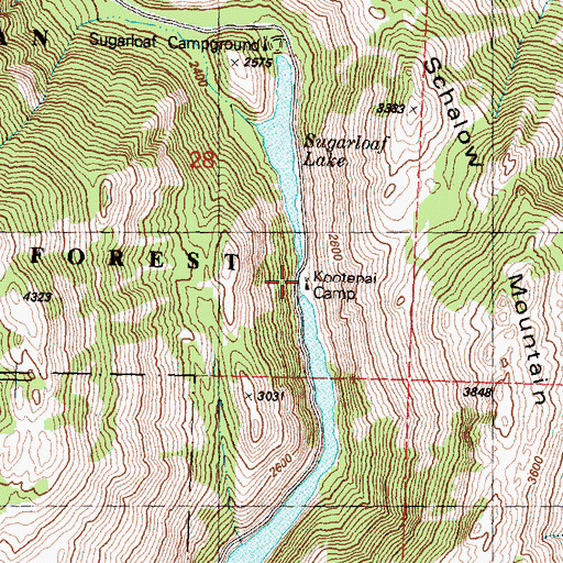 Topographic Map of Kootenai Camp, WA