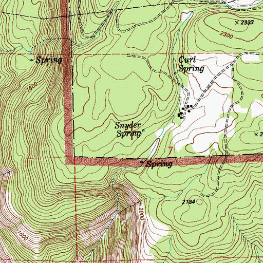Topographic Map of Snyder Spring, WA
