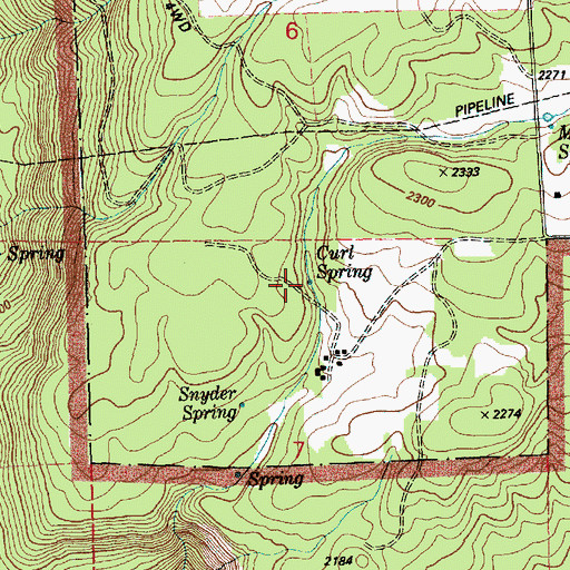 Topographic Map of Curl Spring, WA