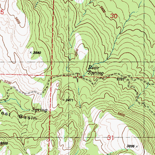 Topographic Map of Bear Spring, WA