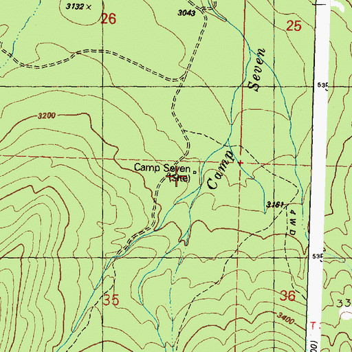 Topographic Map of Camp Seven, WA