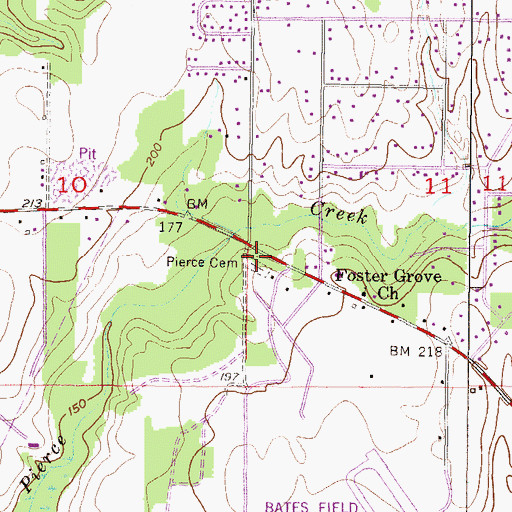 Topographic Map of Pierce Cemetery, AL