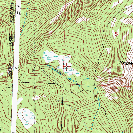 Topographic Map of Snowshoe Meadow, WA