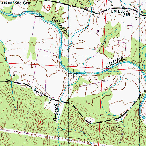 Topographic Map of Pike Branch, AL