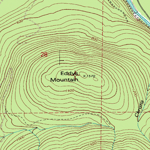 Topographic Map of Eddys Mountain, WA