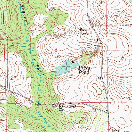 Topographic Map of Pikes Pond, AL