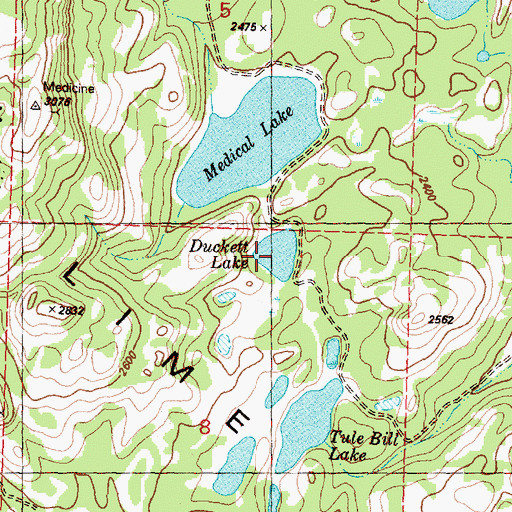 Topographic Map of Duckett Lake, WA