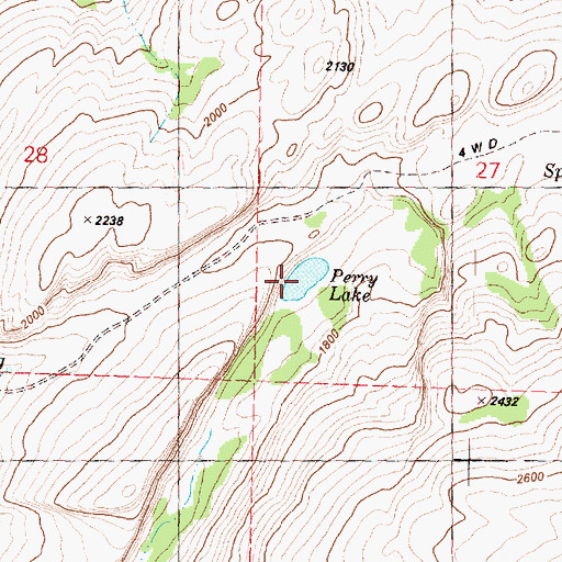Topographic Map of Perry Lake, WA