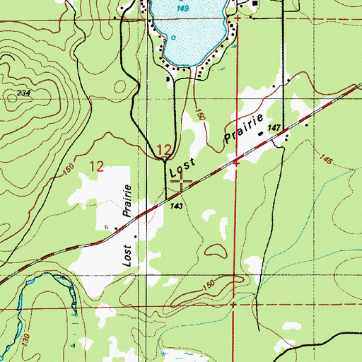 Topographic Map of Lost Prairie, WA