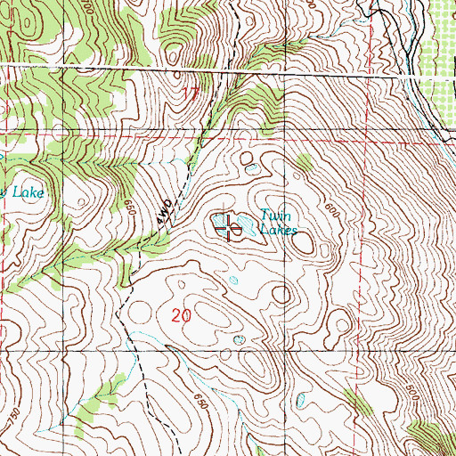 Topographic Map of Twin Lakes, WA