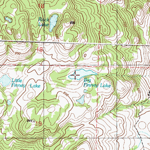 Topographic Map of Big Finney Lake, WA