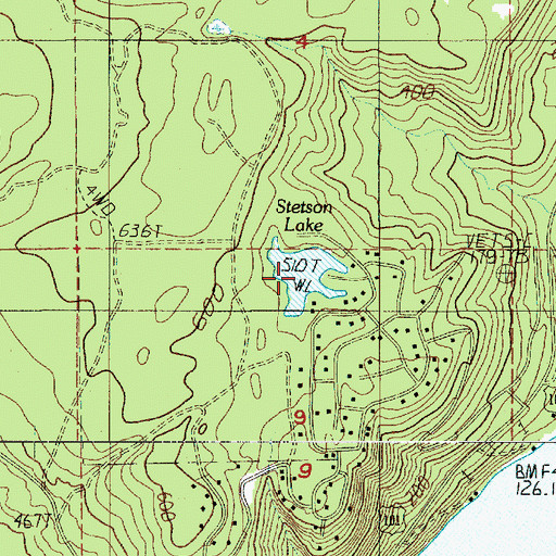Topographic Map of Stetson Lake, WA