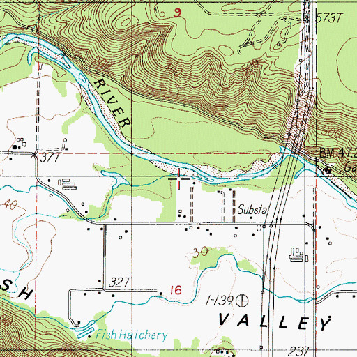 Topographic Map of Hunter Creek, WA