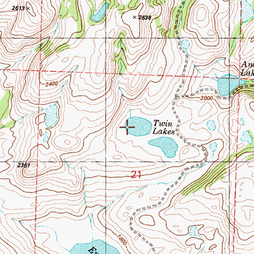 Topographic Map of Twin Lakes, WA