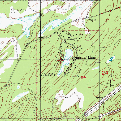 Topographic Map of Emerald Lake, WA