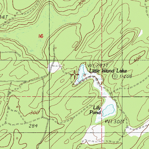 Topographic Map of Little Island Lake, WA