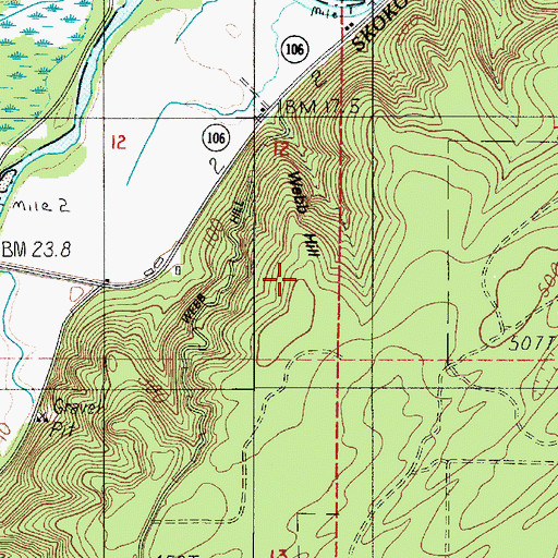 Topographic Map of Webb Hill, WA