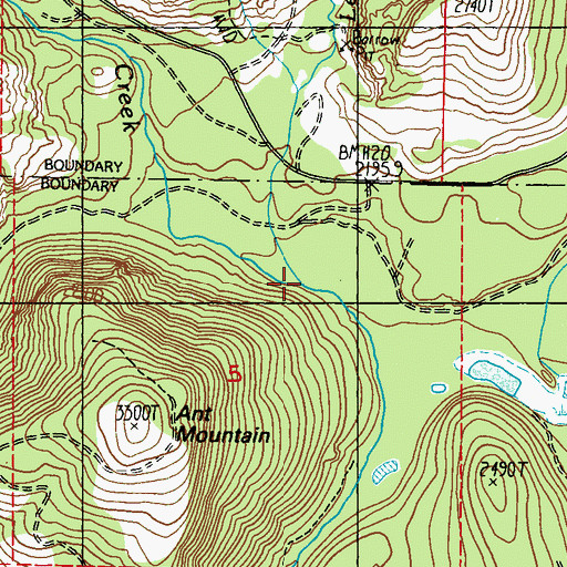 Topographic Map of Ledgerwood Creek, WA