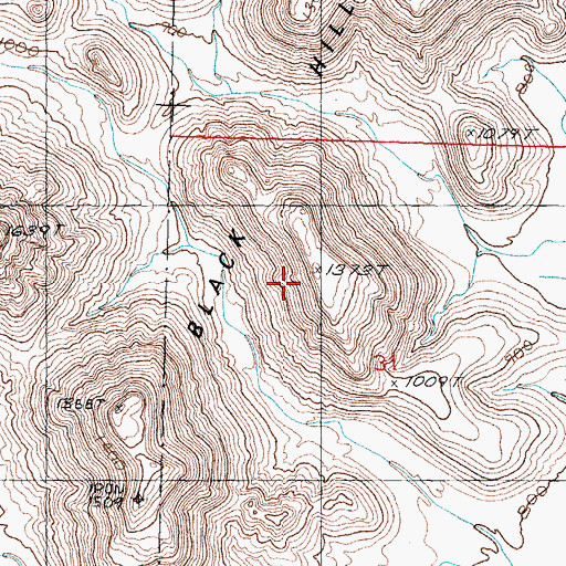 Topographic Map of Black Hills, AZ