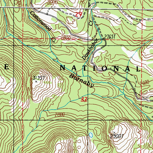 Topographic Map of Doukhobor Creek, WA