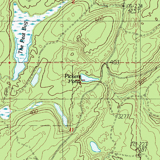 Topographic Map of Pickers Pond, WA