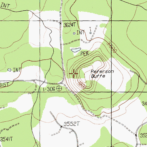 Topographic Map of Peterson Butte, WA