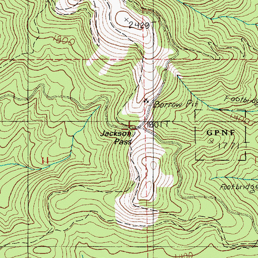 Topographic Map of Jackson Pass, WA