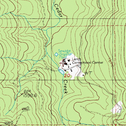Topographic Map of Larch Corrections Center, WA