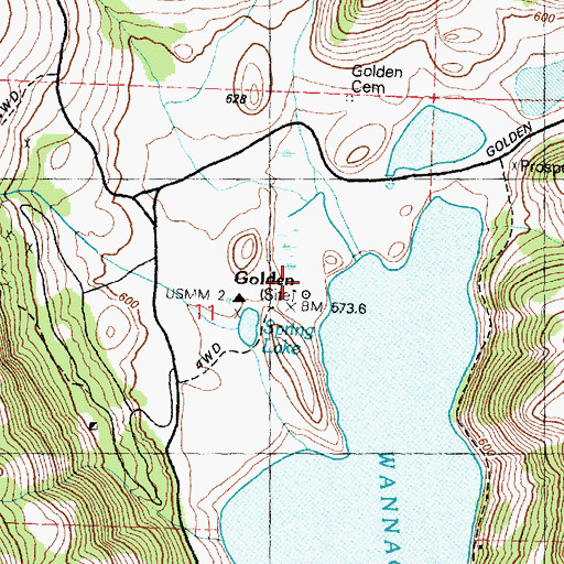 Topographic Map of Golden, WA