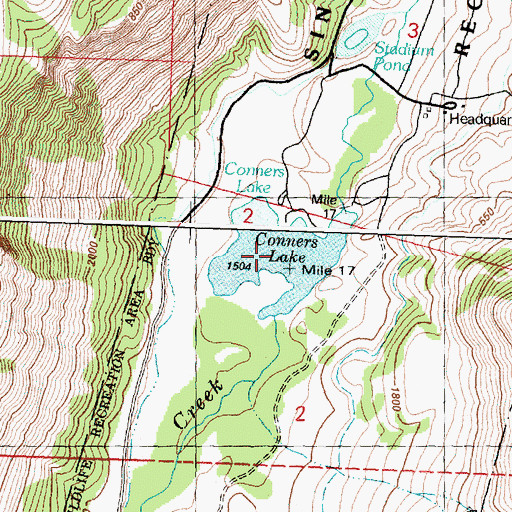 Topographic Map of Conners Lake, WA