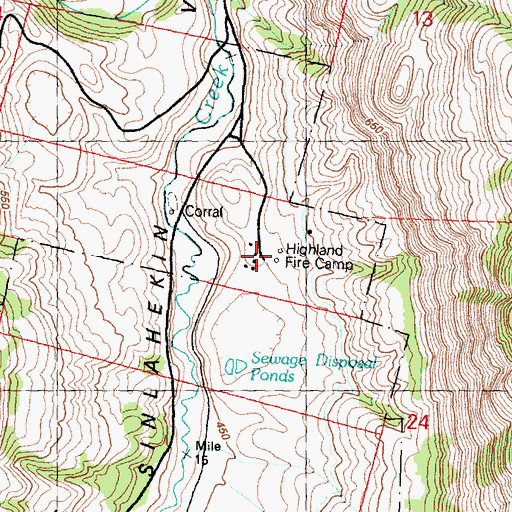 Topographic Map of Highland Fire Camp, WA