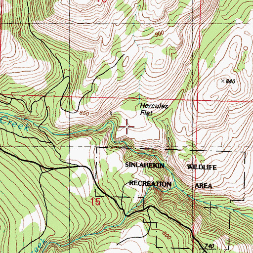 Topographic Map of Hercules Flat, WA