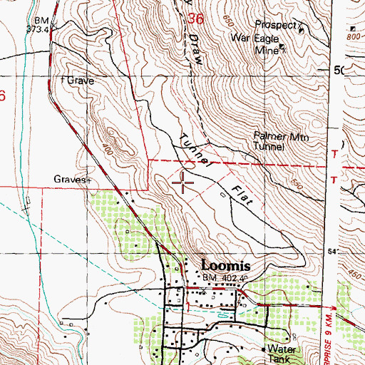 Topographic Map of Tunnel Flat, WA