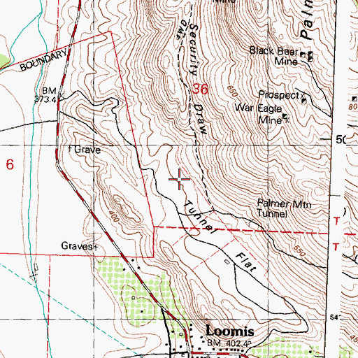 Topographic Map of Security Draw, WA
