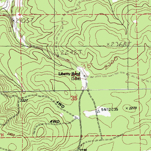Topographic Map of Liberty Bond, WA