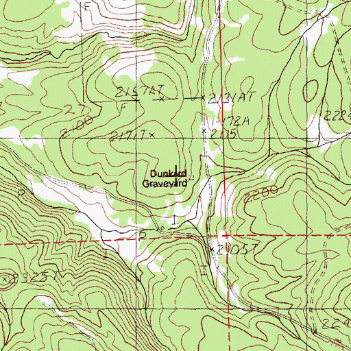 Topographic Map of Dunkard Graveyard, WA