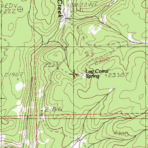 Topographic Map of Log Corral Spring, WA