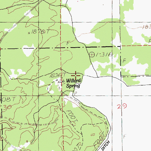 Topographic Map of Cold Springs Ditch, WA