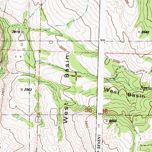 Topographic Map of West Basin, WA