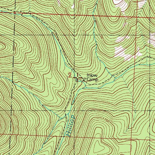Topographic Map of Inlow Camp, WA