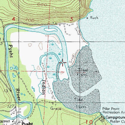 Topographic Map of Indian Creek, WA