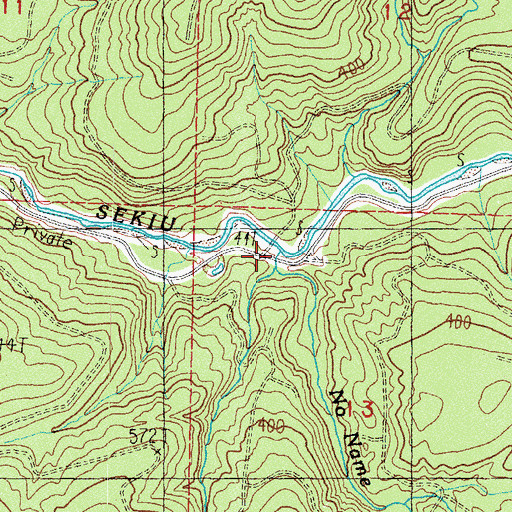 Topographic Map of No Name Creek, WA