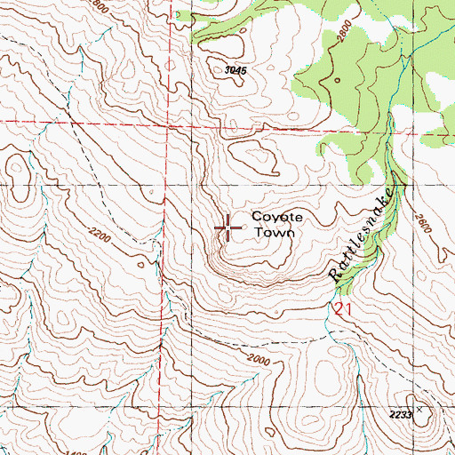 Topographic Map of Coyote Town, WA