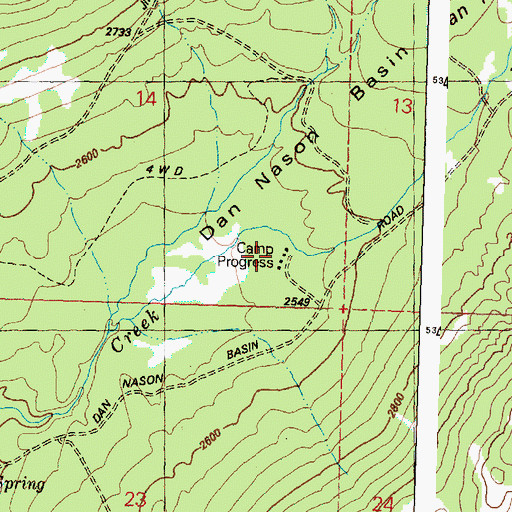 Topographic Map of Camp Progress, WA