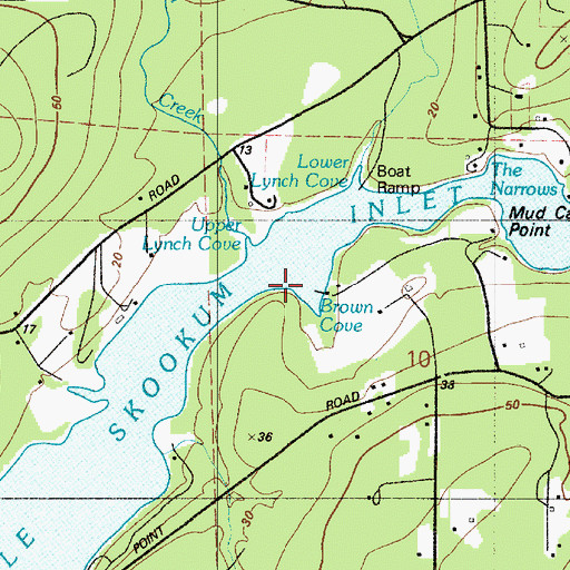 Topographic Map of Brown Cove, WA