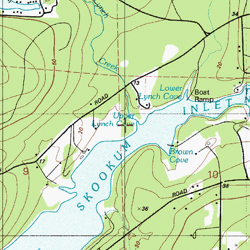 Topographic Map of Lynch Creek, WA