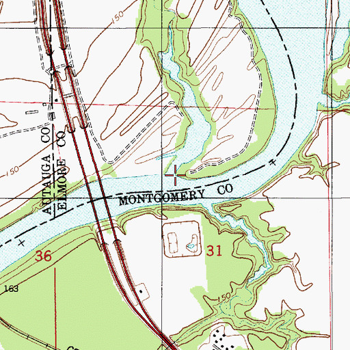 Topographic Map of Pine Creek, AL