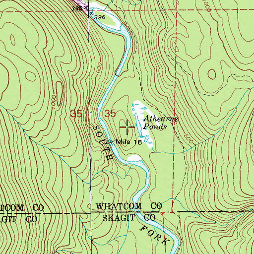 Topographic Map of Atherns Pond, WA